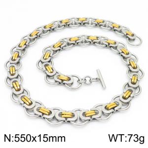 SS Gold-Plating Necklace - KN227235-Z
