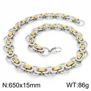 SS Gold-Plating Necklace - KN227243-Z