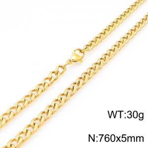 SS Gold-Plating Necklace - KN227257-Z