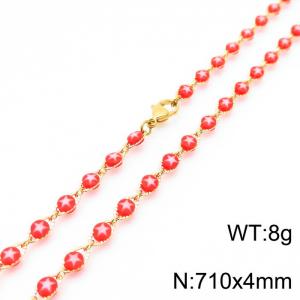 SS Gold-Plating Necklace - KN227278-Z