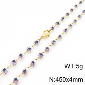 SS Gold-Plating Necklace - KN227280-Z