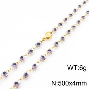 SS Gold-Plating Necklace - KN227281-Z