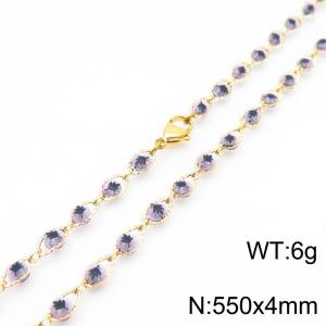 SS Gold-Plating Necklace - KN227282-Z