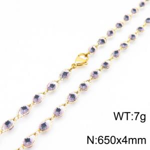 SS Gold-Plating Necklace - KN227284-Z