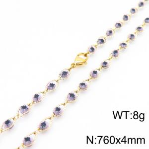 SS Gold-Plating Necklace - KN227286-Z