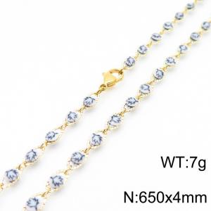 SS Gold-Plating Necklace - KN227298-Z