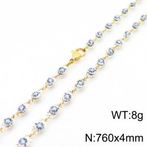 SS Gold-Plating Necklace - KN227300-Z