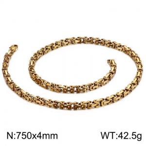 SS Gold-Plating Necklace - KN227385-Z