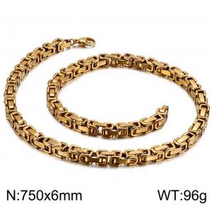 SS Gold-Plating Necklace - KN227397-Z