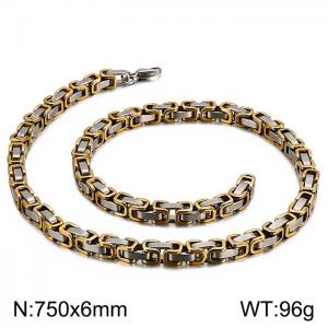 SS Gold-Plating Necklace - KN227403-Z