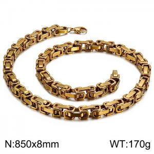 SS Gold-Plating Necklace - KN227408-Z