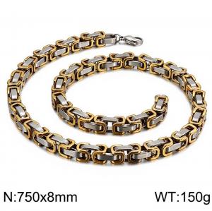 SS Gold-Plating Necklace - KN227415-Z
