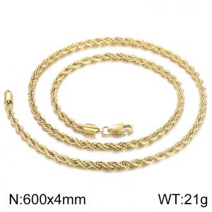 SS Gold-Plating Necklace - KN227473-Z