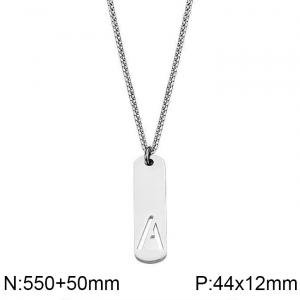 Stainless Steel Letter Necklace - KN227508-WGLL