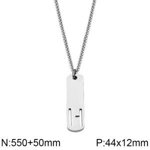 Stainless Steel Letter Necklace - KN227515-WGLL