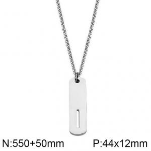 Stainless Steel Letter Necklace - KN227516-WGLL