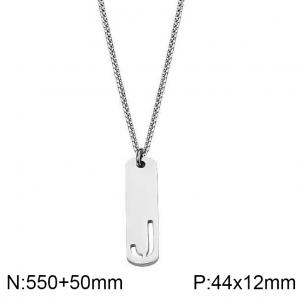 Stainless Steel Letter Necklace - KN227517-WGLL