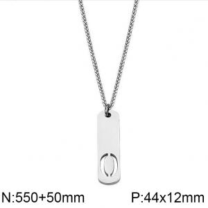 Stainless Steel Letter Necklace - KN227522-WGLL