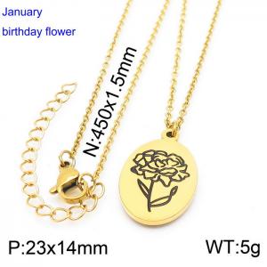 SS Gold-Plating Necklace - KN227546-Z