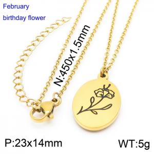 SS Gold-Plating Necklace - KN227547-Z