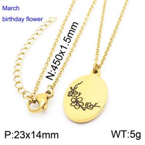 SS Gold-Plating Necklace - KN227548-Z