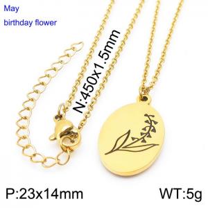 SS Gold-Plating Necklace - KN227550-Z