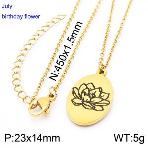 SS Gold-Plating Necklace - KN227552-Z