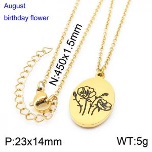 SS Gold-Plating Necklace - KN227553-Z