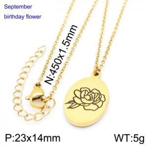 SS Gold-Plating Necklace - KN227554-Z