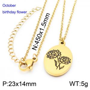 SS Gold-Plating Necklace - KN227555-Z