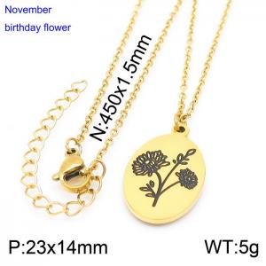 SS Gold-Plating Necklace - KN227556-Z
