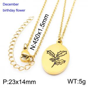 SS Gold-Plating Necklace - KN227557-Z