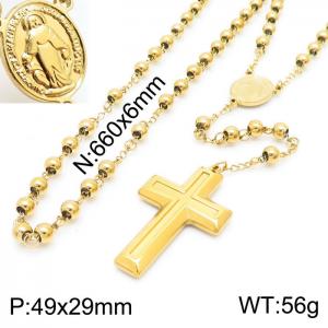 Stainless Steel Rosary Necklace - KN227558-Z