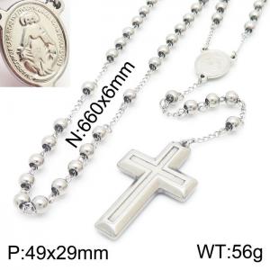 Stainless Steel Rosary Necklace - KN227559-Z