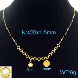 SS Gold-Plating Necklace - KN227595-Z