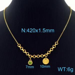 SS Gold-Plating Necklace - KN227596-Z