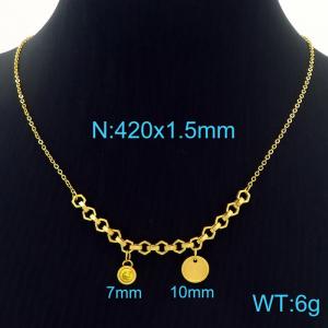SS Gold-Plating Necklace - KN227598-Z
