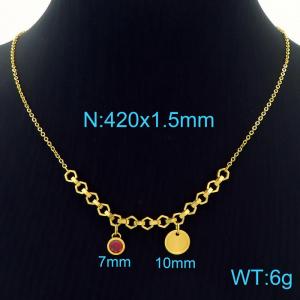 SS Gold-Plating Necklace - KN227599-Z