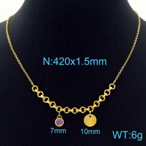 SS Gold-Plating Necklace - KN227600-Z