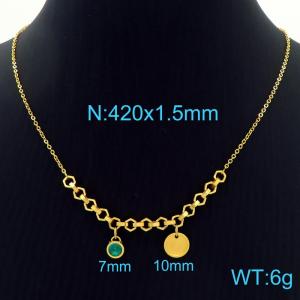 SS Gold-Plating Necklace - KN227601-Z