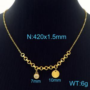 SS Gold-Plating Necklace - KN227602-Z