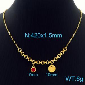 SS Gold-Plating Necklace - KN227603-Z