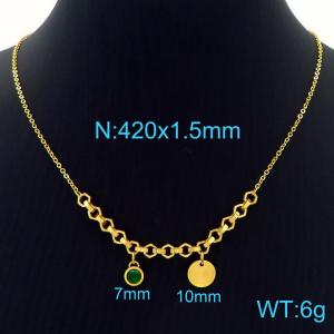 SS Gold-Plating Necklace - KN227604-Z