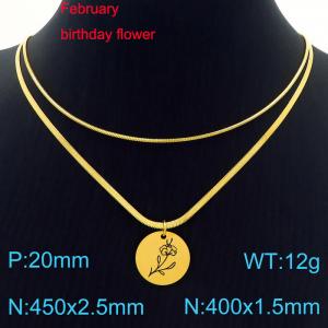 SS Gold-Plating Necklace - KN227619-Z