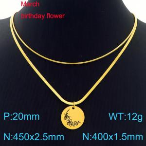 SS Gold-Plating Necklace - KN227620-Z