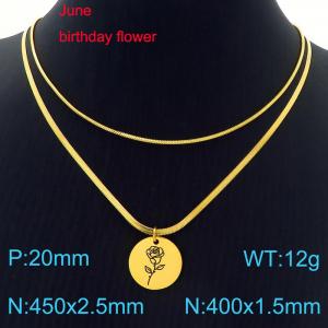 SS Gold-Plating Necklace - KN227623-Z