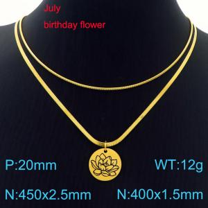 SS Gold-Plating Necklace - KN227624-Z