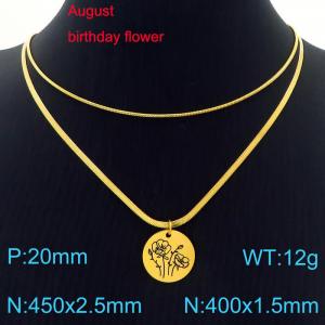 SS Gold-Plating Necklace - KN227625-Z