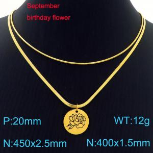 SS Gold-Plating Necklace - KN227626-Z