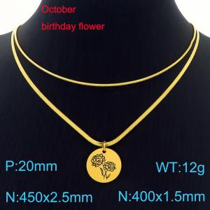 SS Gold-Plating Necklace - KN227627-Z